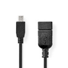 CCGB60315BK02 Usb-adapter | usb 2.0 | mini 5-pin male | usb-a female | 480 mbps | otg | 0.20 m | rond | vernikkeld