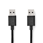 CCGL61000BK10 Usb-kabel | usb 3.2 gen 1 | usb-a male | usb-a male | 5 gbps | vernikkeld | 1.00 m | rond | pvc | zw