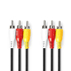 CVGL24300BK20 Composiet videokabel | 3x rca male | 3x rca male | vernikkeld | 480p | 2.00 m | rond | pvc | zwart |