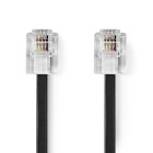 TCGL90200BK100 Telecomkabel | rj11 male | rj11 male | 10.0 m | kabel design: plat | connectorplating: goud verguld 