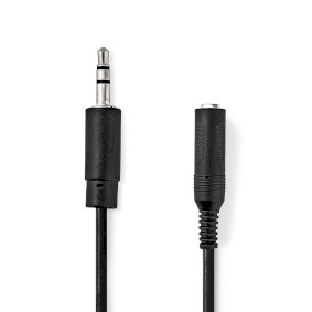 CAGB22550BK02 Stereo-audiokabel | 3,5 mm male | 6,35 mm female | vernikkeld | 0.20 m | rond | blister