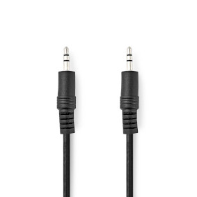 CAGL22000BK15 Stereo-audiokabel | 3,5 mm male | 3,5 mm male | vernikkeld | 1.50 m | rond | zwart | label