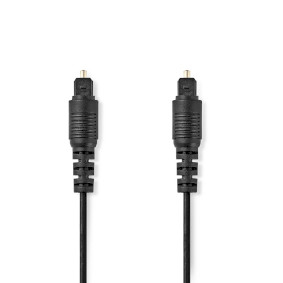 CAGL25000BK10 Optische audiokabel | toslink male | toslink male | 1.00 m | rond | pvc | zwart | label