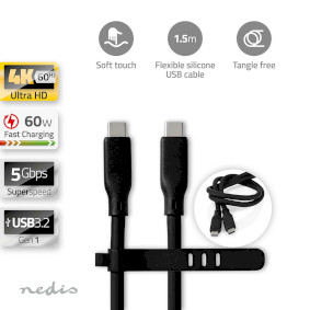 CCGB64800BK15 Usb-kabel | usb 3.2 gen 1 | usb-c™ male | usb-c™ male | 60 w | 8k@30hz | 5 gbps | vernik