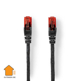 CCGL85900BK300 Cat6 netwerkkabel | rj45 male | rj45 male | u/utp | 30.0 m | buitenshuis | rond | pe | zwart | label