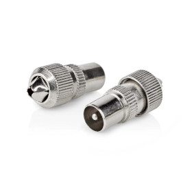 CSGB40902ME Iec (coax) connector | recht | male | vernikkeld | 75 ohm | schroef | diameter kabelinvoer: 7.0 mm |