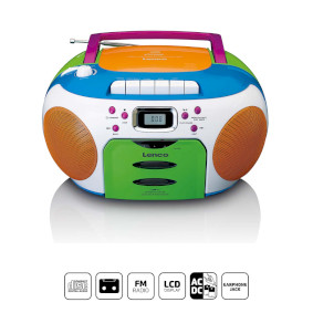 SCD-971 Draagbare radio met cd en cassette kids multi colour