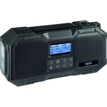 22-105-00 Dabman or 1 robuuste dab+ / fm / bluetooth buitenradio / zwengelradio zwart Product foto