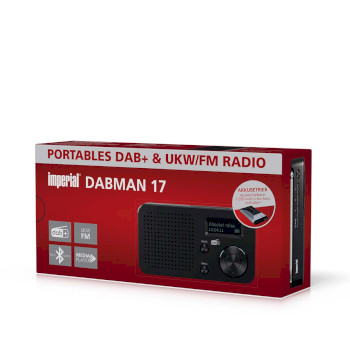 22-128-00 Dabman 17 draagbare dab+/fm-radio met bluetooth zwart Verpakking foto