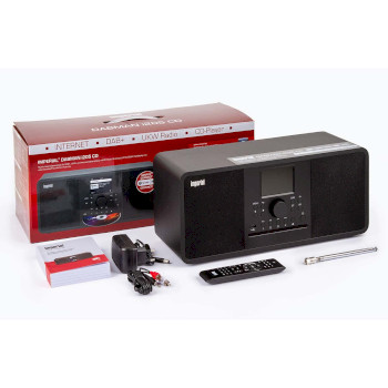 22-238-10 Dabman i205 cd hybride stereo radio dab+ / fm / internet / bluetooth zwart Inhoud verpakking foto