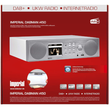 22-246-00 Dabman i450 hybride stereo radio dab+ / fm / internet /bluetooth wit-zilver  foto