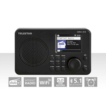 30-016-02 Dira m 6i ultracompacte multifunctionele radio dab+ / fm / internet / bluetooth zwart