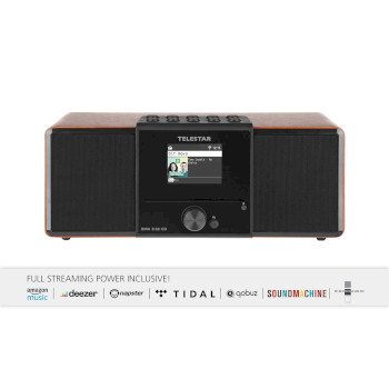 30-320-01 Dira s32i cd ewf multifunctionele stereo radio met cd-speler dab+ / fm / internet / bluetooth hout Product foto