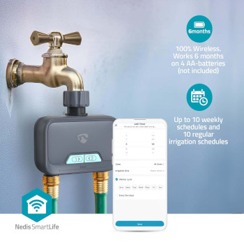 BTWV20GY Smartlife water control | bluetooth® | batterij gevoed | ip54 | maximale waterdruk: 8 bar | and Product foto