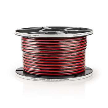 CABR2500BK1000 Speaker-kabel | 2 x 2.50 mm² | koper | 100.0 m | rond | pvc | rood / zwart | rol Verpakking foto