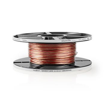 CABR2500TR250 Speaker-kabel | 2 x 2.50 mm² | koper | 25.0 m | rond | pvc | transparant | rol Verpakking foto