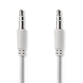 CAGP22010WT10 Stereo-audiokabel | 3,5 mm male | 3,5 mm male | vernikkeld | 1.00 m | rond | wit