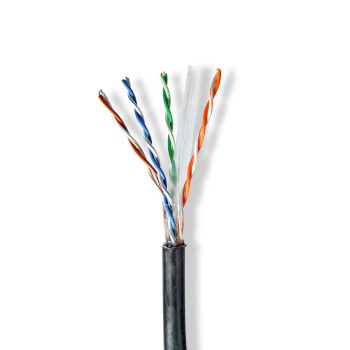 CCBG8590BK305S Netwerk kabel rol | cat6 | solid | u/utp | cca | 305.0 m | buitenshuis | rond | pe | zwart | trekdoo