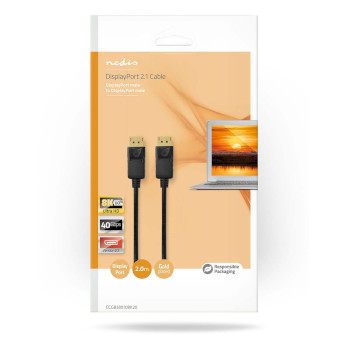 CCGB38010BK20 Displayport-kabel | displayport male | displayport male | 8k@60hz | verguld | 2.00 m | rond | pvc |   foto