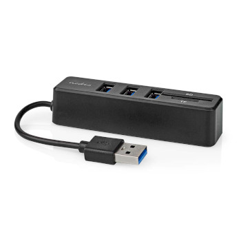 CCGB60250BK01 Usb-hub | 1x usb-a | 3x usb a female | 5-poorts poort(en) | usb 2.0 | usb gevoed | sd & microsd