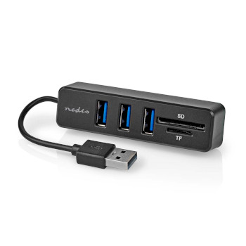 CCGB60250BK01 Usb-hub | 1x usb-a | 3x usb a female | 5-poorts poort(en) | usb 2.0 | usb gevoed | sd & microsd Product foto