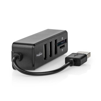 CCGB60250BK01 Usb-hub | 1x usb-a | 3x usb a female | 5-poorts poort(en) | usb 2.0 | usb gevoed | sd & microsd Product foto