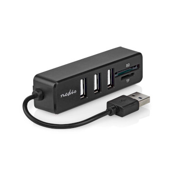 CCGB60250BK01 Usb-hub | 1x usb-a | 3x usb a female | 5-poorts poort(en) | usb 2.0 | usb gevoed | sd & microsd Product foto