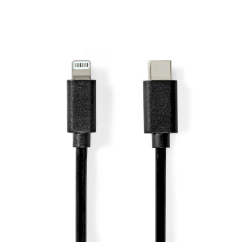 CCGL39650BK10 Lightning kabel | usb 2.0 | apple lightning 8-pins | usb-c™ male | 480 mbps | vernikkeld | 1.0