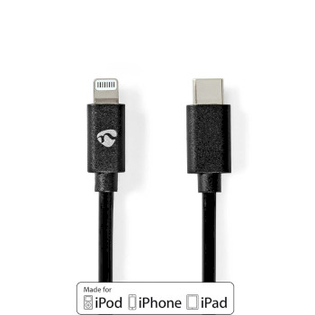 CCGL39650BK10 Lightning kabel | usb 2.0 | apple lightning 8-pins | usb-c™ male | 480 mbps | vernikkeld | 1.0 Product foto