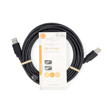 CCGL60000BK50 Usb-kabel | usb 2.0 | usb-a male | usb-a male | 480 mbps | vernikkeld | 5.00 m | rond | pvc | zwart   foto