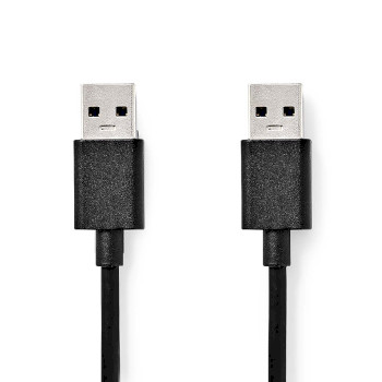 CCGL61000BK10 Usb-kabel | usb 3.2 gen 1 | usb-a male | usb-a male | 5 gbps | vernikkeld | 1.00 m | rond | pvc | zw