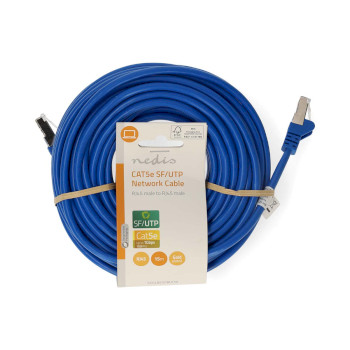 CCGL85121BU150 Cat5e netwerkkabel | sf/utp | rj45 male | rj45 male | 15.0 m | rond | pvc | blauw | label  foto