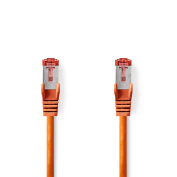 CCGL85221OG025 Cat6 netwerkkabel | rj45 male | rj45 male | s/ftp | 0.25 m | rond | lszh | oranje | label