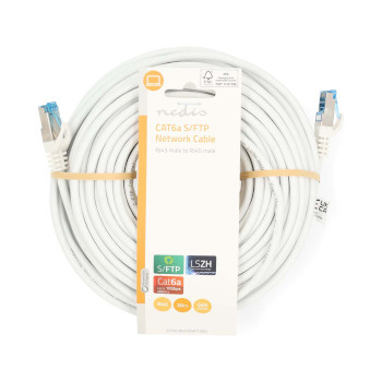 CCGL85330WT200 Cat6a netwerkkabel | s/ftp | rj45 male | rj45 male | 20.0 m | snagless | rond | lszh | grijs | label  foto