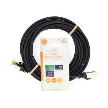 CCGL85420BK50 Cat7 netwerkkabel | s/ftp | rj45 male | rj45 male | 5.00 m | snagless | rond | lszh | zwart | label  foto