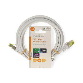 CCGL85420WT30 Cat7 netwerkkabel | s/ftp | rj45 male | rj45 male | 3.00 m | snagless | rond | lszh | wit | label  foto