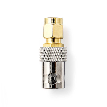 CSGB02961GD Sma-adapter | sma male | bnc female | verguld | 50 ohm | recht | koper | goud | 2 stuks | doos Product foto