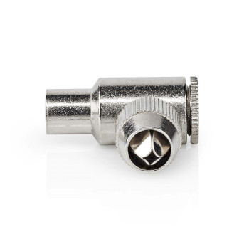 CSGB40905ME Iec (coax) connector | 90° gehoekt | male | vernikkeld | 75 ohm | schroef | diameter kabelinvoe Product foto