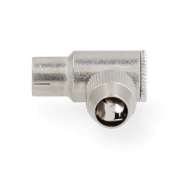 CSGB40925ME Iec (coax) connector | 90° gehoekt | female | vernikkeld | 75 ohm | schroef | diameter kabelinv Product foto