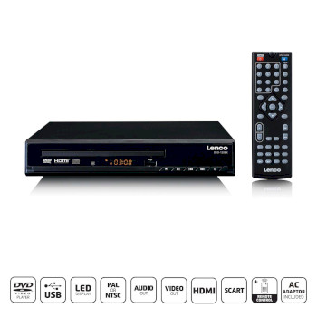 DVD-120BK Dvd-speler met hdmi en afstandsbediening zwart