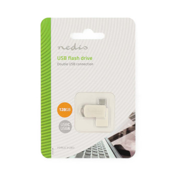 FDRIUC3128SI Flash drive | 128 gb | usb-a / usb-c™ | leessnelheid: 110 mb/s | schrijfsnelheid: 30 mb/s  foto