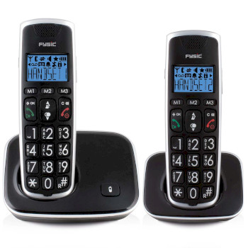 FX-6020 Dect seniorentelefoon met grote toetsen en 2 handsets zwart Product foto