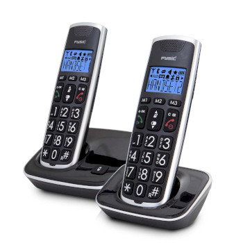 FX-6020 Dect seniorentelefoon met grote toetsen en 2 handsets zwart Product foto