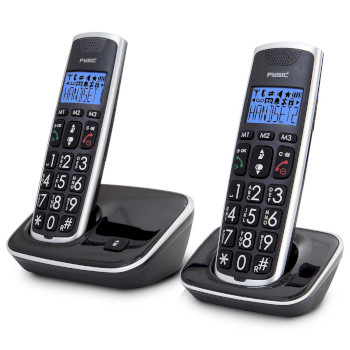 FX-6020 Dect seniorentelefoon met grote toetsen en 2 handsets zwart Product foto