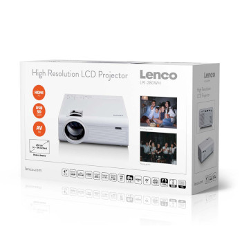 LPJ-280WH Lcd projector met hoge resolutie, ondersteunt full hd 1080p inhoud wit Verpakking foto