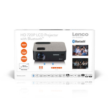 LPJ-700BKGY Hd 720p lcd projector met bluetooth grijs  foto