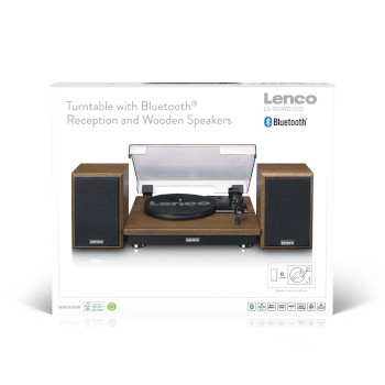 LS-100WD Platenspeler met bluetooth-ontvangst en twee houten speakers  foto