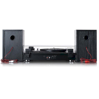 LS-101BK Riemaandrijving houten platenspeler met bluetooth-ontvangst en 2 externe luidsprekers Product foto