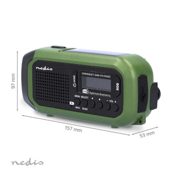 RDDBCR2000GN Noodradio | draagbaar model | dab+ / fm | batterij gevoed / handslinger / solar powered / usb gevoed Product foto