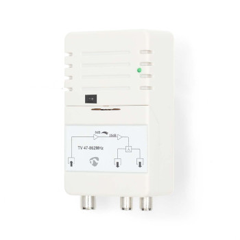 SAMP42221WT Catv-versterker | versterking: 25 db | 47 - 862 mhz | outputs: 2 | versterkingsregelaar | wit Product foto